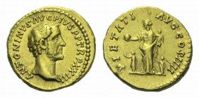 Antoninus Pius, 138-161 Aureus circa 159-160, AV 19.5mm., 7.28g. ANTONINVS AVG PIVS P P TR P XXIII Bare head r. PIETATI – AVG COS IIII Pietas standing...