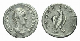 Faustina senior, wife of Antoninus Pius Denarius circa after 141, AR 18.5mm., 2.59g. DIVA AVG FAVSTINA Veiled and draped bust r. Rev. CONSECRATIO Eagl...