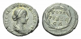 Lucilla, daughter of M. Aurelius and wife of Lucius Verus Denarius circa after 169, AR 18mm., 3.23g. LVCILLAE AVG ANTONINI AVG F Draped bust r. Rev. V...
