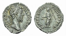 Commodus, 177-192 Denarius circa 187-188, AR 18mm., 2.45g. M COMM ANT P FEL AVG BRIT Laureate head right. Rev. P M TR P XIII IMP VIII COS V P P Felici...