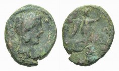Commodus, 177-192 Æ Aelia Capitolina (Jerusalem), Æ 18mm., 5.33g. COMMO AVG Laureate bust right. CA K Victory advancing right, holding wreath in right...