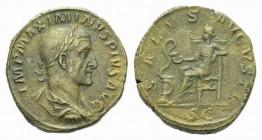 Maximinus I, 235-238 Sestertius circa 235-236, Æ 29mm., 22.74g. IMP MAXIMINVS PIVS AVG Laureate, draped and cuirassed bust r. Rev. SALVS AVGVSTI Salus...