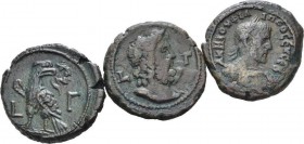 Lot of 56 Alexandrine Tetradrachms, billon 22mm., 7.24g. Lot of 56 Alexandrine Tetradrachms: 3 of Elagabalus ( 218-222); 16 of Severus Alexander (222-...
