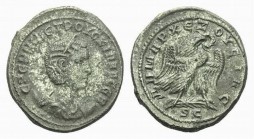 Otacilia Severa, wife of Philip I Tetradrachm Antioch circa 249-251, AR 26.5mm., 11.64g. Draped bust right, wearing stephane, set on crescent. Below t...