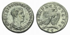 Herennius Etruscus as Caesar, 250-251 Tetradrachm circa 250-251, AR 26.5mm., 11.31g. Draped bust right; below Z. Rev. Eagle standing right on palm bra...