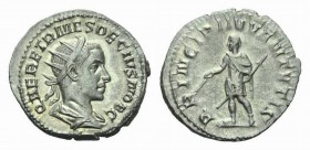 Herennius Etruscus as Caesar, 250-251 Antoninianus circa 250-251, AR 23mm., 3.62g. Q HER ETR MES DECIVS NOB C Radiate and cuirassed bust right. Rev. P...