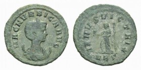 Magna Urbica, wife of Carinus Antoninianus circa 283-285, Æ 23mm., 3.63g. MAGNA VRBICA AVG Draped and diademed bust right on crescent. Rev. VENVS VI –...