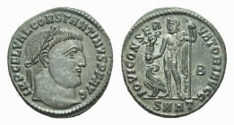 Constantine I, 307-337 Follis Heraclea circa 313-314, billon 20.5mm., 3.93g. IMP C FL VAL CONSTANTINVS Laureate head right. Rev. IOVI CONSERVATORI AVG...