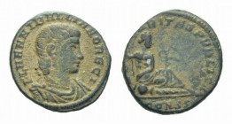 Hannibalianus Rex Regum, 335-337 Æ 3 circa 336-337, Æ 15.5mm., 1.74g. Bare headed, draped and cuirassed bust r. Rev. Euphrates reclining l., elbow on ...