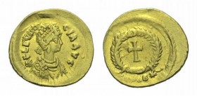 Aelia Eudocia, wife of Theodosius II Tremissis Constantinople circa 420-455, AV 14mm., 1.49g. AELIA EVDO-CIA AVG Pearl-diademed and draped bust of Eud...