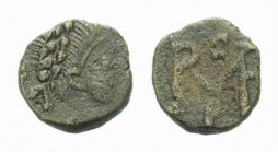 Libius Severus, 461-465 Æ4 circa 461-465, Æ 9mm., 0.77g. Pearl-diademed head r. Rev. Roma in monogram within wreath. RIC 2715. LRBC 871.

Extremely ...