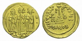 Heraclius, 5 October 610 – 11 January 641, with colleagues from January 613 Solidus 639-641, AV 21mm., 4.44g. Heraclius, with long beard, standing bet...