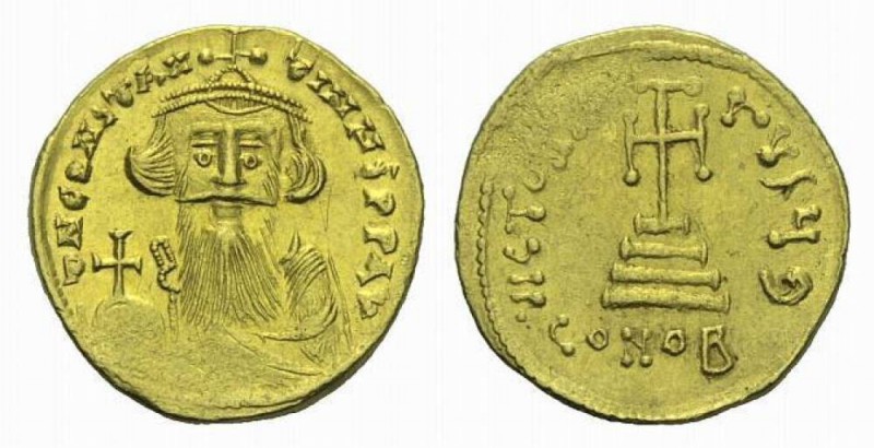 Constans II, September 641 – 15 July 678, with colleagues from 654 Solidus 651-6...