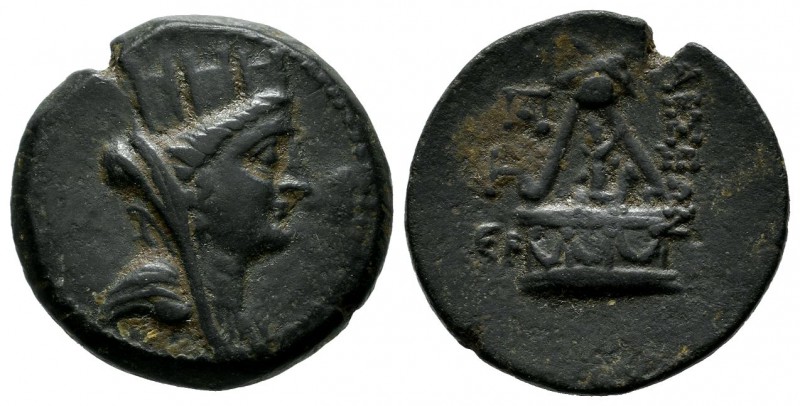 Cilicia, Tarsos. ca.380-374 BC. Æ (21mm, 7.70g). Draped, veiled and turreted bus...