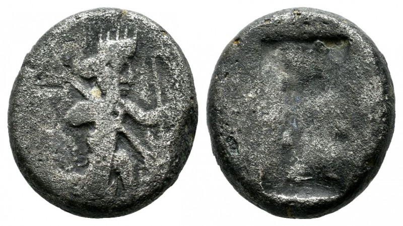 Achaemenid Empire. Time of Darios I to Xerxes II 485-420 BC. AR Siglos (15mm, 3....