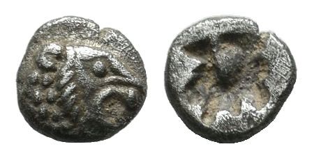 Asia Minor. Uncertain mint, circa 500 BC. AR Tetartemorion (4mm, 0.17g). Lion’s ...