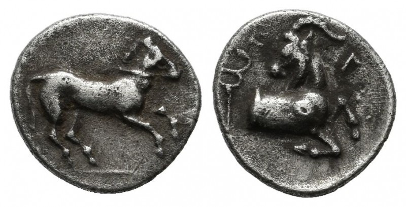 Cilicia, Kelenderis. 3rd century BC. AR Obol (10mm, 0.61g). Horse prancing right...