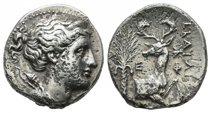 Ionia, Ephesos. Ca 280-258 BC. AR Octobol (17mm, 4.94g). ΑΡΙΣΤΑΓΟΡΑΣ (Aristagora...