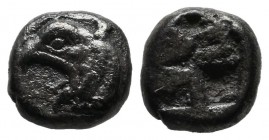 Ionia, Phocaia. circa 525-480 BC. AR Dibol (9mm, 1.53g). Head of griffin left / Incuse square. Traité pl. XIII,14. SNG Keckman 300.