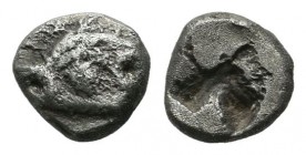 Ionia, Phokaia, circa 525/0-500 BC. AR Hemiobol (5mm, 0.36g). Head of seal left / Quadripartite incuse square. SNG von Aulock –; SNG Copenhagen –; Tra...