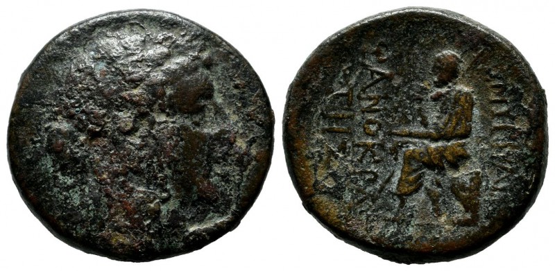 Ionia, Smyrna. Circa 125-115 BC. Æ 20mm (21mm, 8.27g). Phanokrates, magistrate. ...