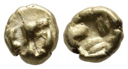 Ionia. Uncertain, Circa 625-600 BC. EL Hemihekte - 1/12 Stater 7mm, 1.25g). Raised swastika pattern / Incuse square. Weidauer -; Traité I -; SNG Kayha...