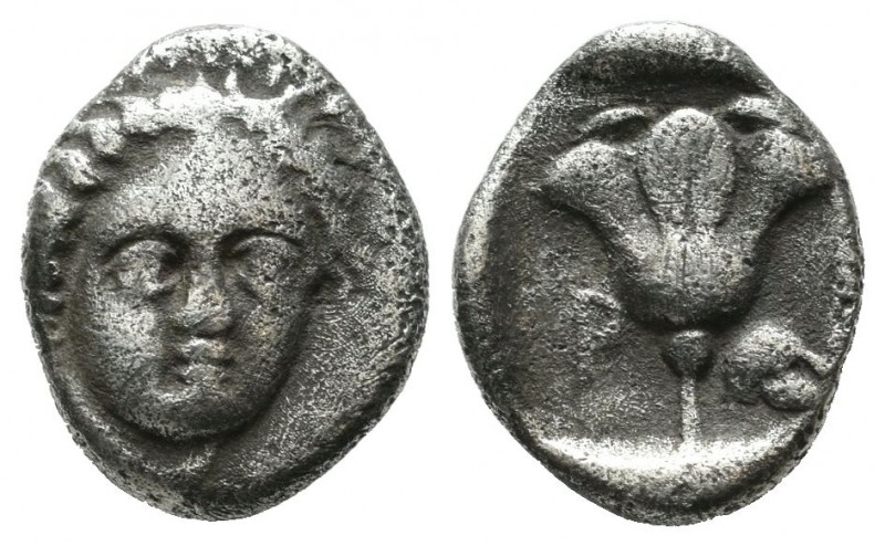 Islands off Caria, Rhodos. Rhodes. Circa 408/7-390 BC. AR Hemidrachm (13mm, 1.62...