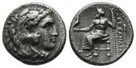 Kings Of Macedon. Alexander III 'the Great' (336-323 BC). AR Drachm (15mm, 4.14g). Sardes. Head of Herakles right, wearing lion skin. AΛEΞANΔPOY. Zeus...