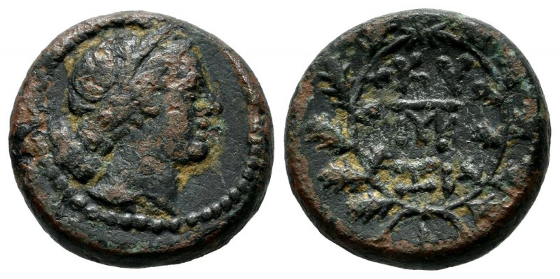 Mysia, Kyzikos. 2nd-1st century BC. AE (17mm, 5.41g). Head of Kore Soreira right...