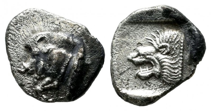 Mysia, Kyzikos. ca.450-400 BC. AR Obol (10mm, 0.97g). Forepart of boar left; to ...