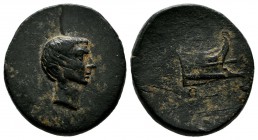 Asia Minor, Uncertain. Gaius Sosius(?). Circa 39 BC. AE (20mm, 5.81g). Bare head right / Prow right; Q below. RPC I 5411; FITA p. 13.