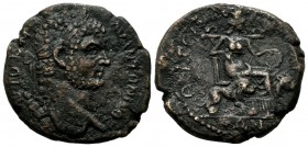Cyrrhestica, Hieropolis. Caracalla, AD 198-217. AE Tetrassarion (27mm, 14.44g). MAPKOC AYPH ANT[ΩNINOC ...] Laureate, draped and cuirassed bust of Car...