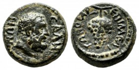 Lydia, Sala. Pseudo-autonomous. Time of Trajan, AD.98-117. Magistrate (Archon) Melitonos. Æ (15mm, 3.65g). CAΛHNΩN. Bearded head of Herakles right. / ...
