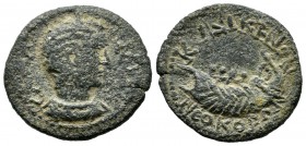 Mysia, Cyzicus. Salonina, wife of Gallienus. Augusta, 254-268 AD. AE (23mm, 5.43g). Diademed and draped bust right set on crescent / Galley right. SNG...