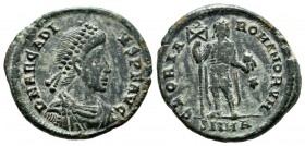 Arcadius, AD.383-408. AE (20mm, 4.84g). Heraclea mint, 1st officina. DN ARCADI-VS P F AVG. Diademed, helmeted and cuirassed bust facing slightly right...