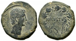 Augustus, 27 BC-14 AD. Asian AE (24mm, 11.34g). Ephesus mint(?), Ca. 25 BC. Bare head of Augustus right / AVGVSTVS within wreath. RPC 2235; RIC 486.