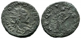Claudius II Gothicus, AD 268-270. Antoninianus (20mm, 2.90g). IMP CLAVDIVS AVG. Radiate, draped, and cuirassed bust right. / AEQVITAS AVG. Aequitas st...