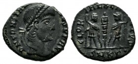 Constantine II AD.337-340. AE Nummus (15mm, 1.51g). Cyzicus mint, 3rd officina. CONSTANTINVS P F AVG, diademed, draped and cuirassed bust left / GLORI...