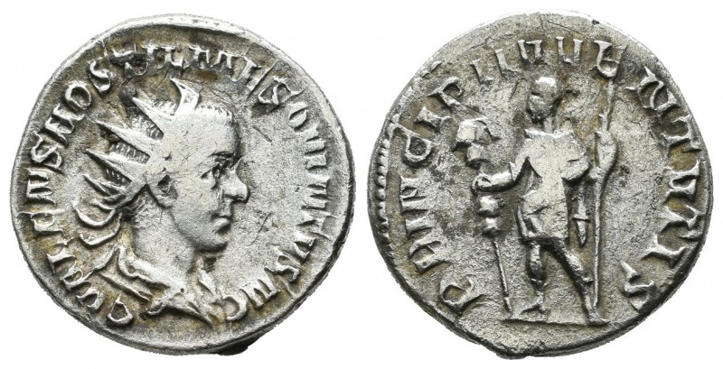 Hostilian, AD 251. AR Denarius (20mm, 3.56g). Rome. C VALENS HOSTIL MES QVINTVS ...