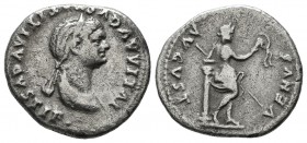 Julia Titi, AD 80-81. AR Denarius (19mm, 2.97g). Rome. IVLIA AVGVSTA TITI AVGVSTI F, draped bust right / VENVS AVGVST, Venus standing right, seen from...