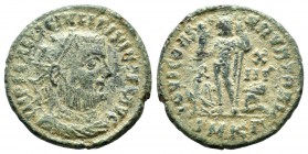 Licinius I. AD.308-324. AE Follis (19mm, 3.33g). Cyzicus mint, 3rd officina. Struck 321-324 AD. IMP C VAL LICIN LICINIVS P F AVG, radiate, draped, and...