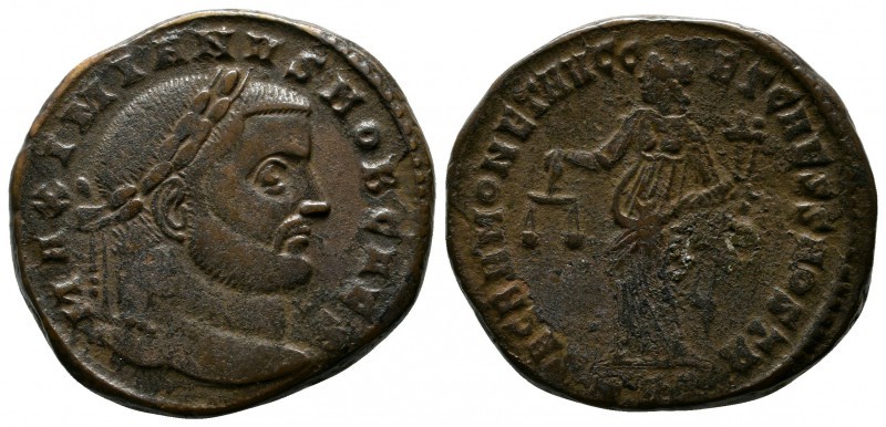 Maximianus (286-305 AD). Æ Follis (27mm-10.66g). Rome, 302-3. Laureate head righ...