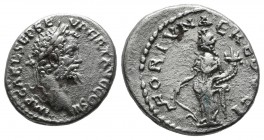 Septimius Severus, AD 193-211 , AR Denarius (18mm, 3.06g). Emesa (?), AD 194-195. IMP CAE L SEP SE-V PERT AVG [II], laureate head right / FORTVNA-E RE...