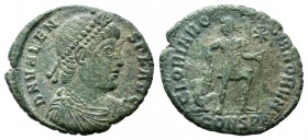 Valens, AD.364-378. AE Follis (16mm,2.35g). Constantinople mint. D N VALENS P F AVG. Diademed, draped and cuirassed bust right. / GLORIA RO-MANORVM. E...