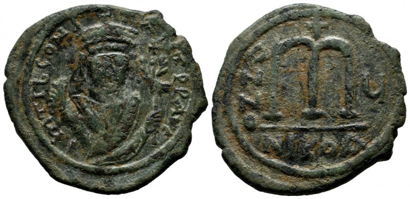 Tiberius II Constantine, AD.578-582. Æ Follis - 40 Nummi (34mm, 17.28g). Nicomed...