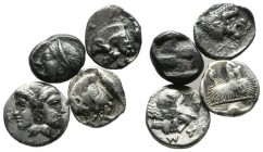 Lot of 4 AR Greek Coins. / Sold As Seen, No Return!