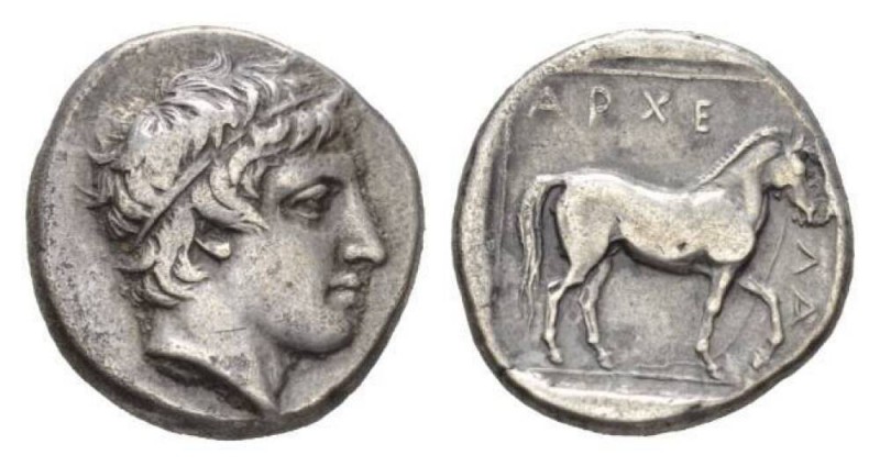 Kingdom of Macedon, Archelaus 413-399 Stater 413-399, AR 22.5mm., 10.72g. Head o...