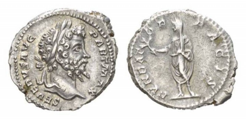 Septimius Severus, 193-211 Denarius circa 201, AR 19.5mm., 3.60g. SEVERVS - PIVS...