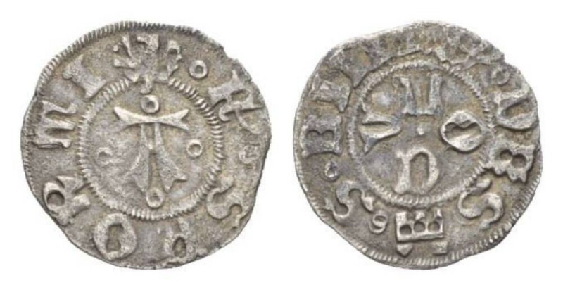 Francesco Sforza di Cotignola bolognino Ascoli, AR 17mm., 0.8g. Large gothic A. ...