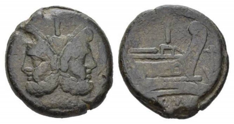 Anchor series As circa 209-208, Æ 32mm., 30.70g. Laureate head of Janus; above, ...